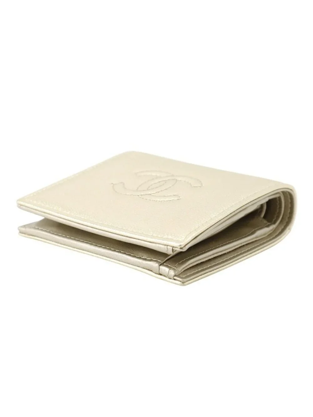 Chanel Bifold Wallet CC Logo Small Flap Caviar Leather